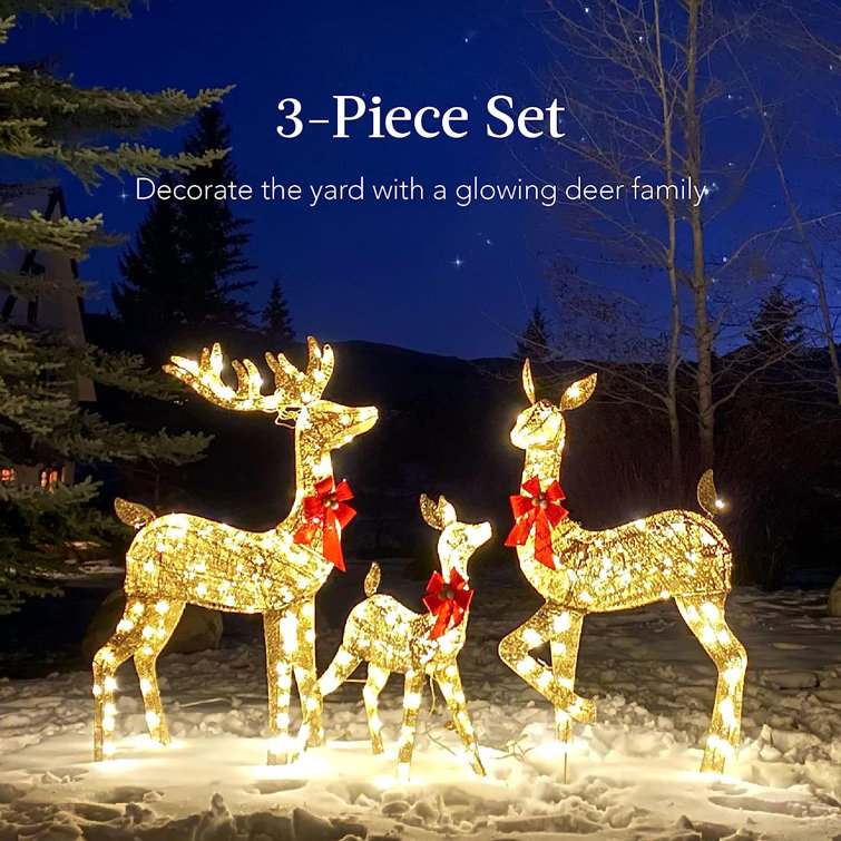 New 3 piece Christmas deer 2024 set